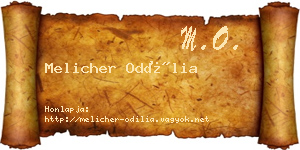 Melicher Odília névjegykártya